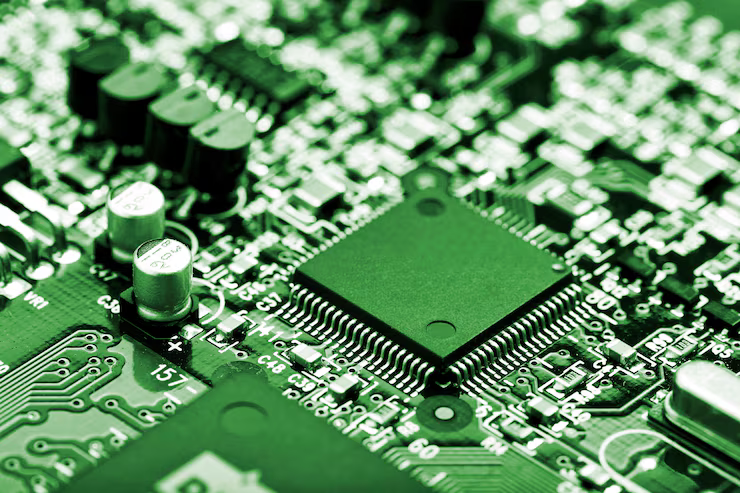 closeup electronic circuit board with cpu microchip electronic components background 1387 745